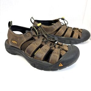 KEEN Newport Waterproof Leather Hiking Sandals Mens 9.5 Brown Closed Toe Shoes
